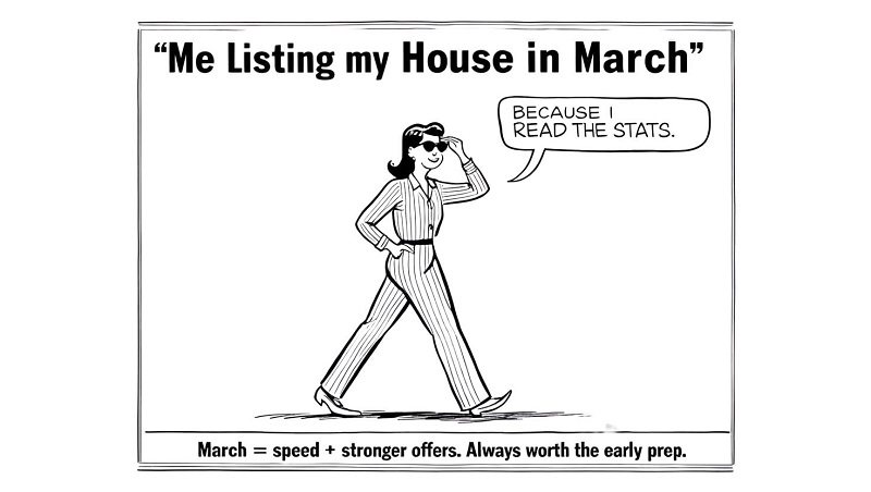 Confident homeowner listed house for sale in march