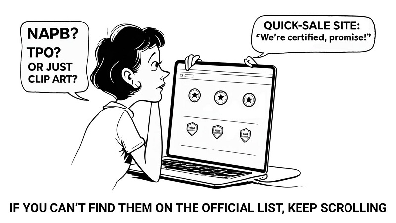 A homeowner trying to verify if a company is legit