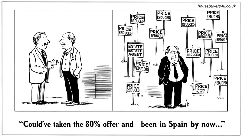 A homeowner regretting putting his house on sale with an estate agent