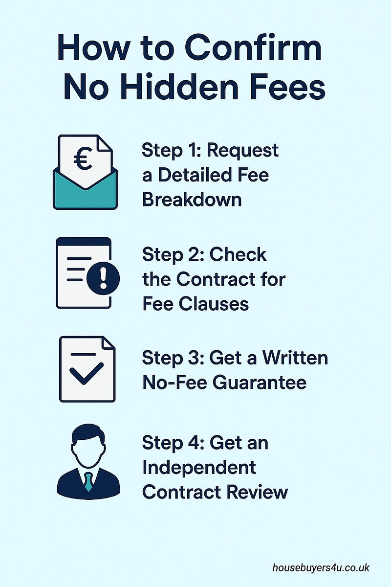 How to confirm a quick sale firm does not charge hidden fees when selling your house to them