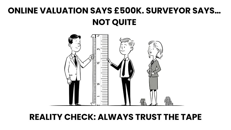 A surveyor devaluing a house using his tape